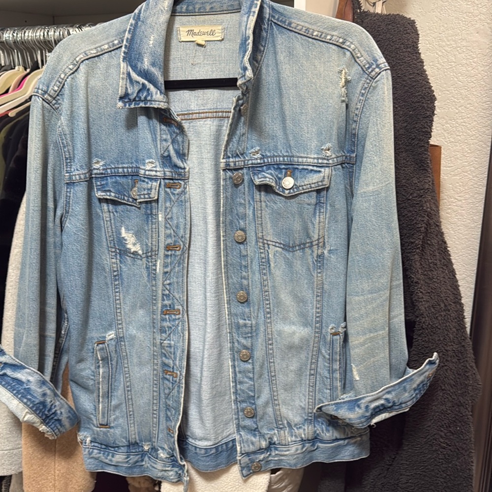 Madewell oversize distressed denim jacket